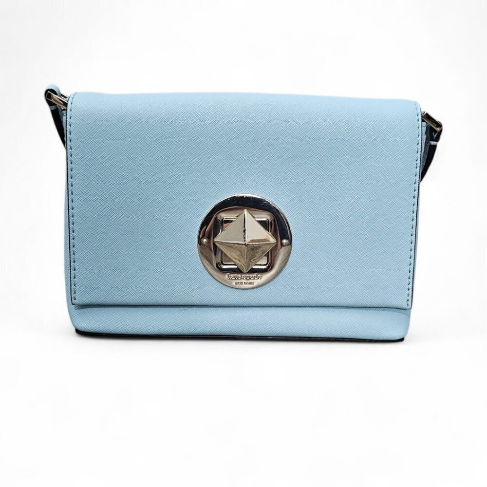 Kate Spade Newbury Lane Sally Flap Saffiano Leather Blue Crossbody Bag